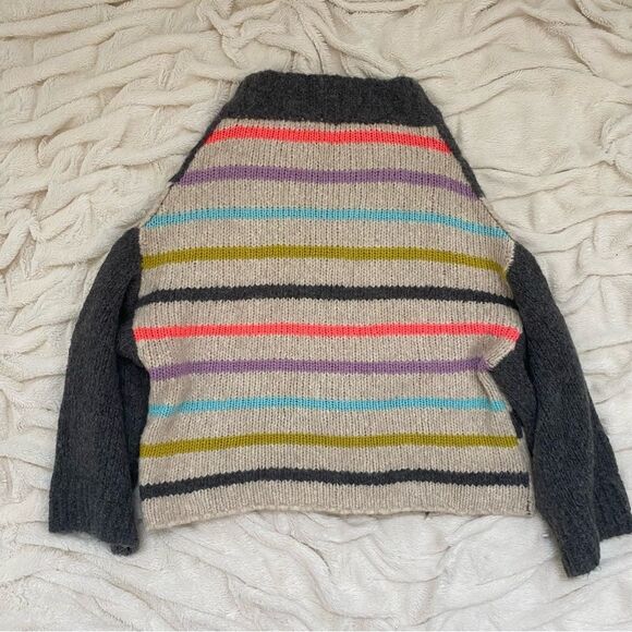 Free People Alpaca/Wool blend Nordic Rainbow Stripe Oversized Chunky Sweater - Picture 4 of 7